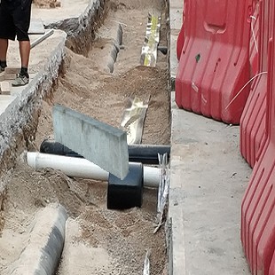 深圳沙园路绿化穿管水泥墩材料供应深圳混凝土围护基础地梁
