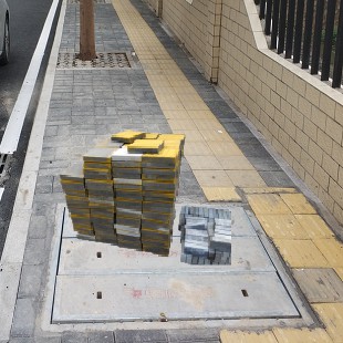 深圳南山小区水泥砖抢修采购深圳市道路施工队售楼处深灰彩色条砖