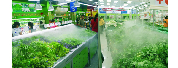 厂家定做定制超市蔬菜专用加湿器-广东超市果菜保鲜机生产厂家