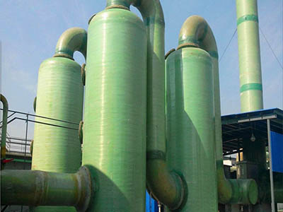海南电厂玻璃钢脱硫塔图片