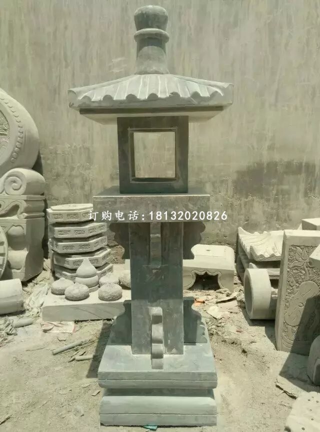 仿古石雕灯青石古灯雕塑