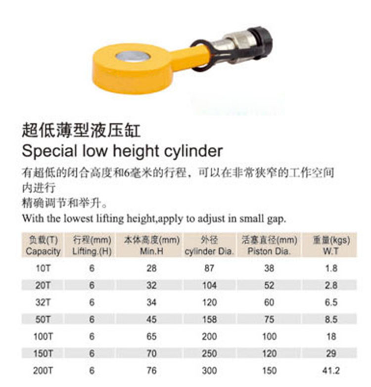 超低薄型液压缸