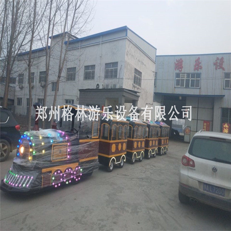 郑州游乐设备厂供应全新款豪华电动无轨小火车 景区观光小火车