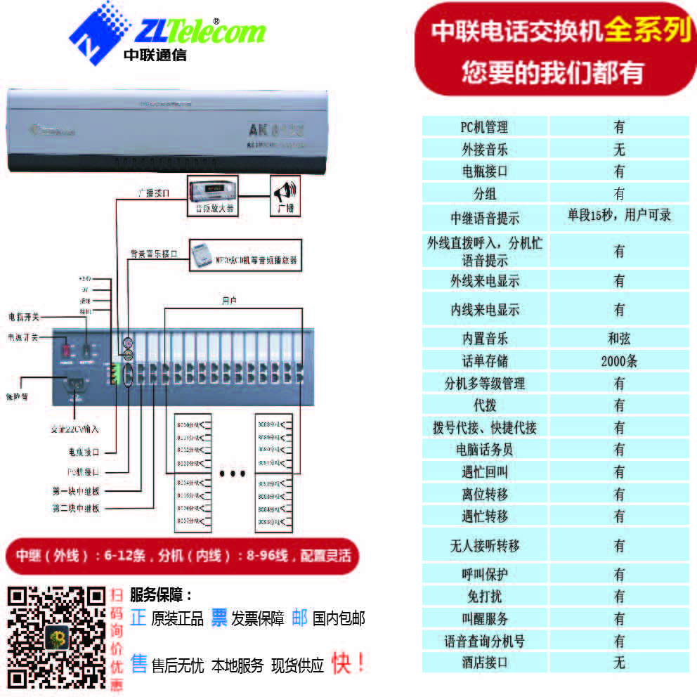 程控交换机批发、零售，本地服务，三年服务，省钱省心！