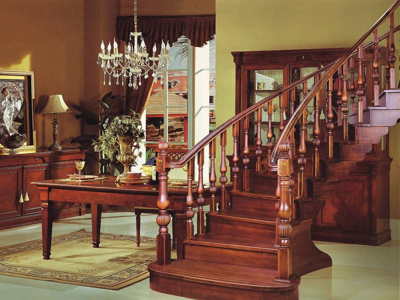 四川中式风格实木楼梯规格