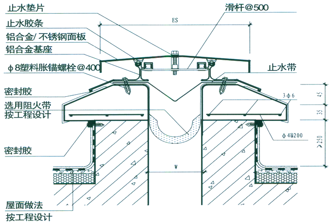 龙岩防水屋面变形缝规格