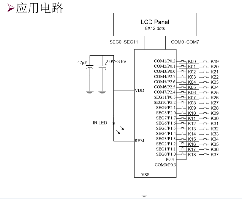 8bit单片机HS23P6515应用LCD空调遥控方案