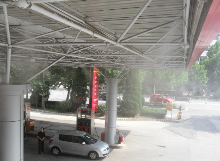 加油站喷雾降温,加油站雾化降温,加油站户外降温设备