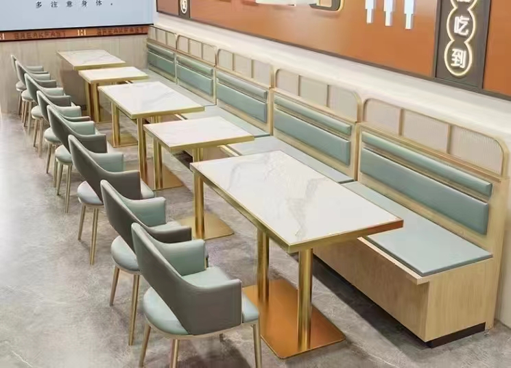 莆田快餐厅专用桌椅支持定制