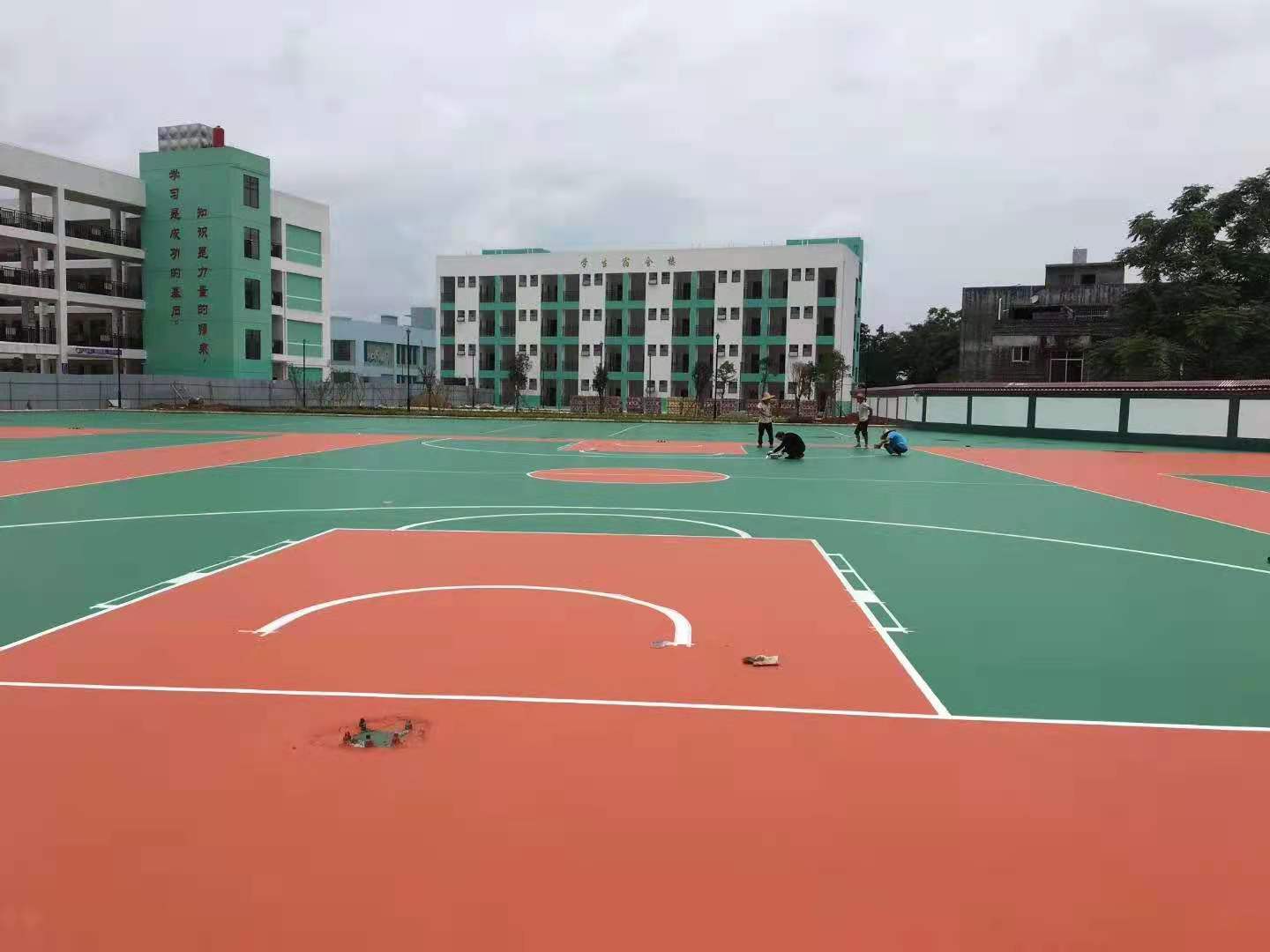 宁夏室外篮球场硅pu工程